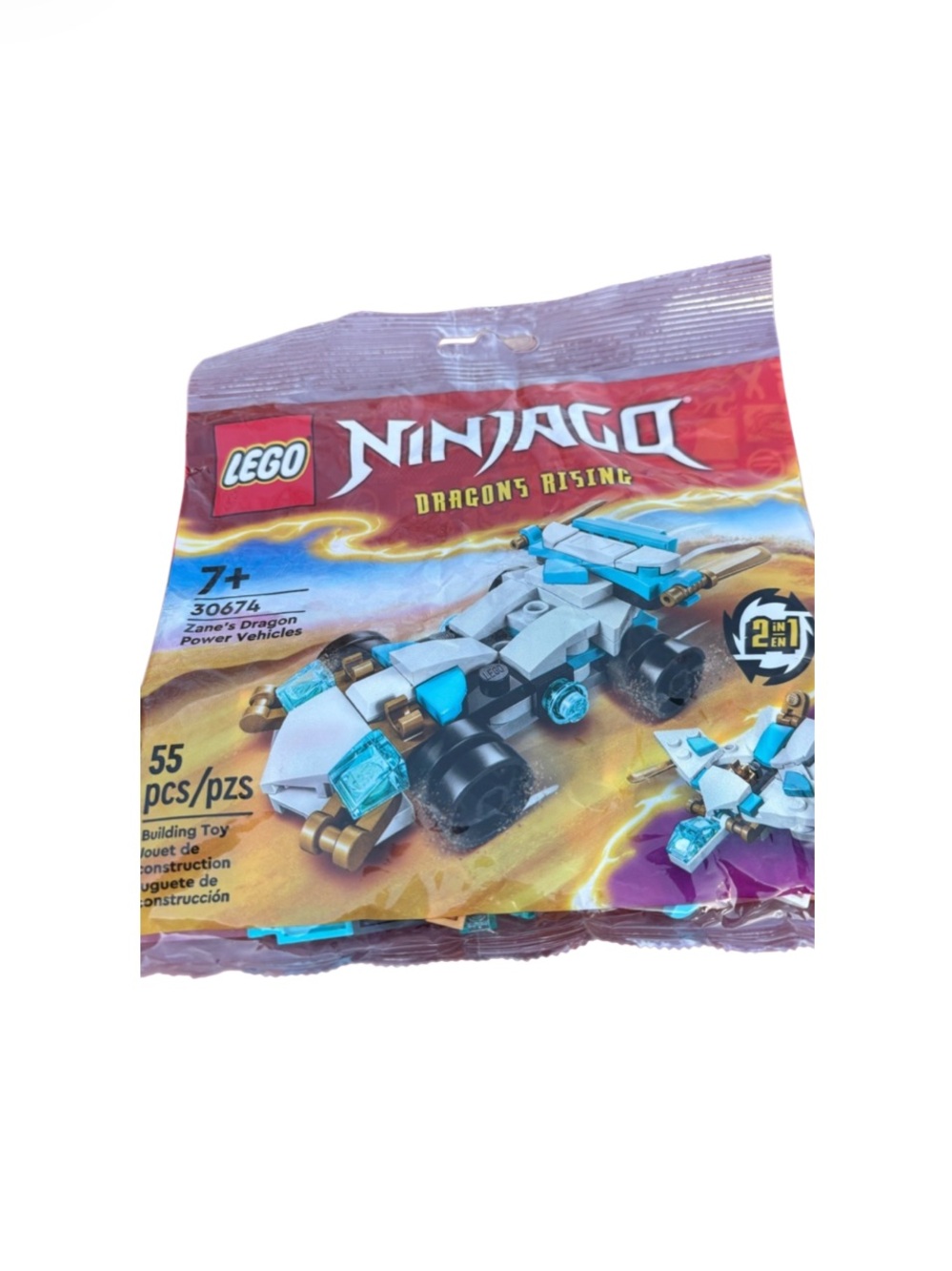 3 for $15😍 LEGO Ninjago Zane Dragon Power Vehicle - White, Light Blue & Gold